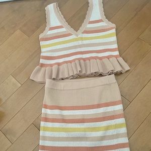 💕never worn STORIA striped top & skirt set💕